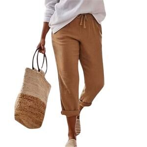 J. Jill Ultrasoft Gauze Tie Waist Vicuna Womens Pants Size Large